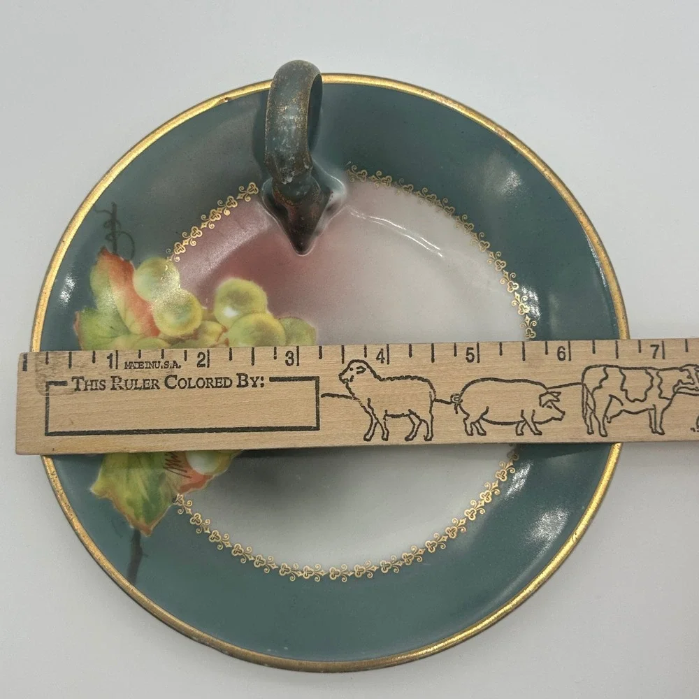 Favorite Bavaria Hand Painted Nappy Dish Grapes Signed Mitsoakis B&Co Germany 6